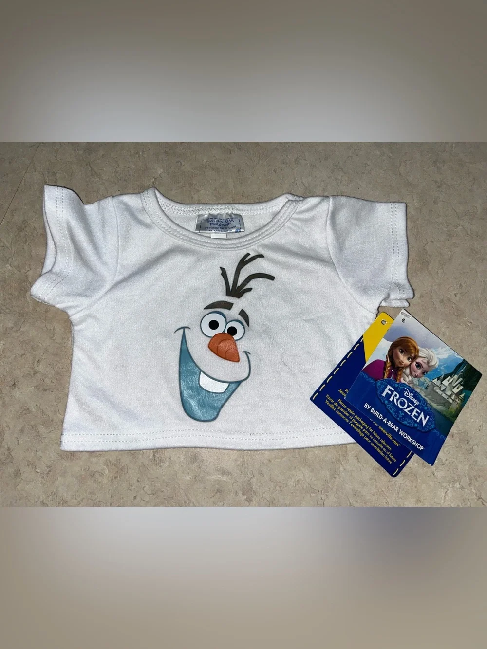 NWT Build a Bear Rare Disney Frozen Olaf Shirt White Olaf Face Top HTF Retired